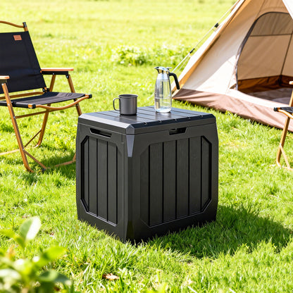 Outsunny Baúl De Almacenaje Exterior 121l Con 2 Asas Impermeable 56x45x53 Cm_4