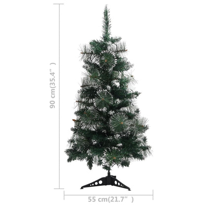 Vidaxl Árbol De Navidad Preiluminado Con Luces Y Soporte Verde 90 Cm_2