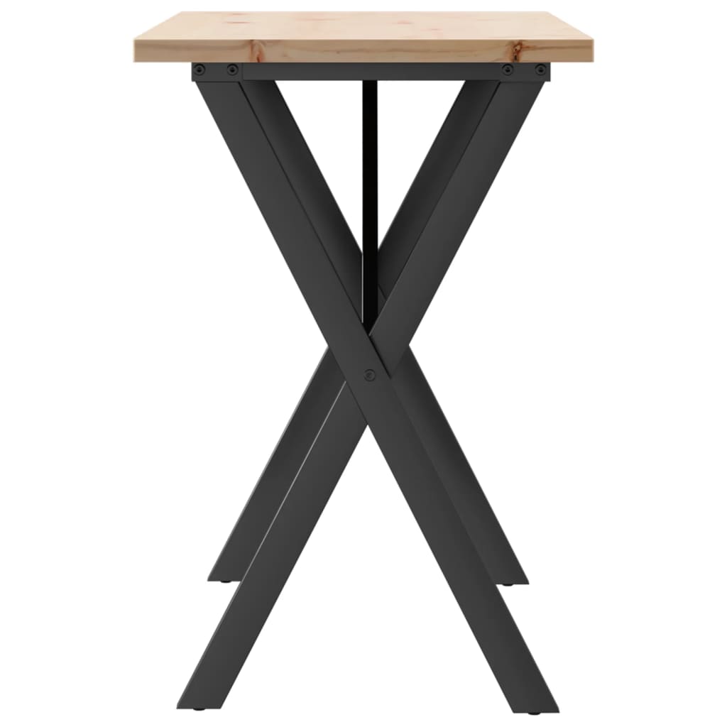 Mesa De Comedor Marco X Madera Maciza Pino Acero 100x50x75,5 Cm_3