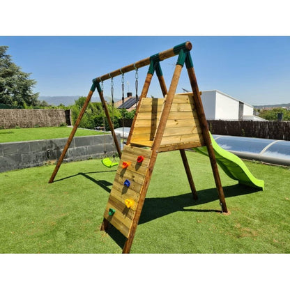 Parque Infantil Masgames Mauna Loa L (madera Redonda) Pared De Escalada Con 5 Presas.