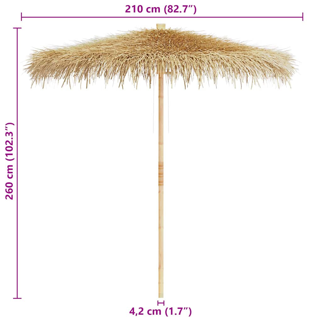 Vidaxl Sombrilla De Bambú Con Tejado De Hojas De Plátano 270 Cm_2