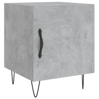 Mesita De Noche Madera De Ingeniería Gris Hormigón 40x40x50 Cm_0