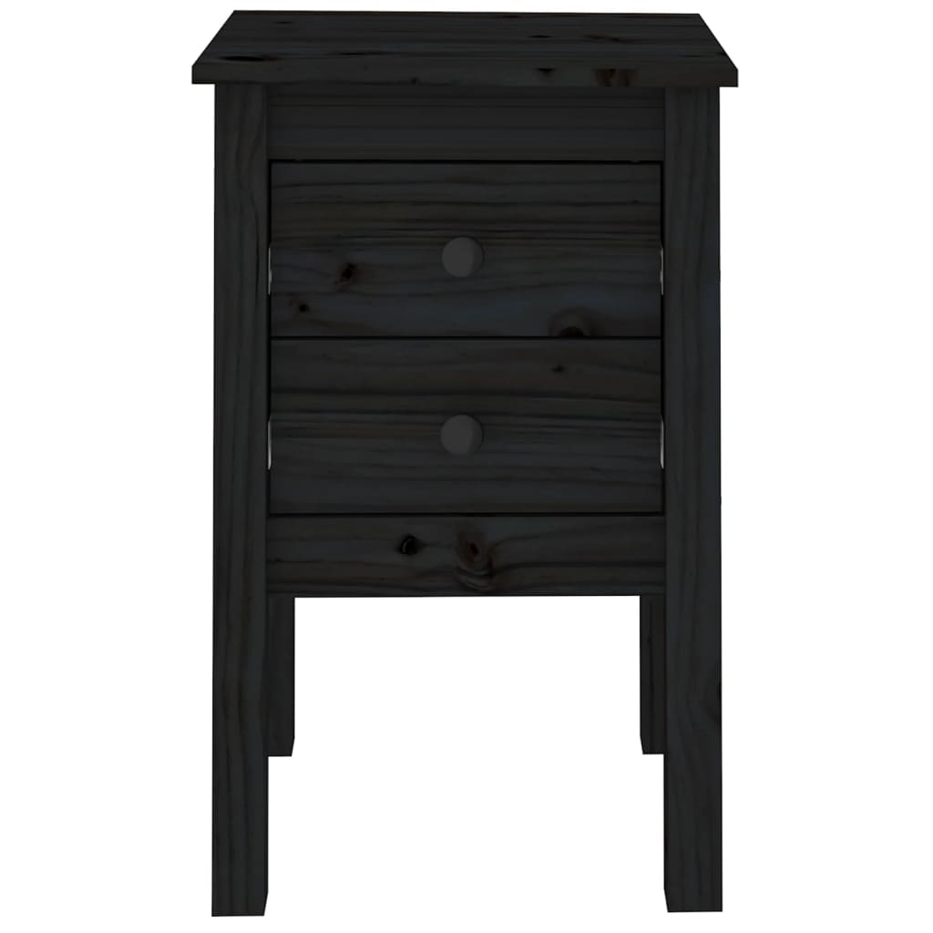 Mesitas De Noche 2 Uds Madera Maciza De Pino Negro 40x35x61,5cm_4