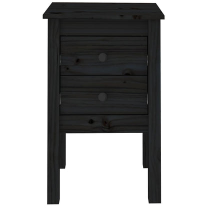 Mesitas De Noche 2 Uds Madera Maciza De Pino Negro 40x35x61,5cm_4
