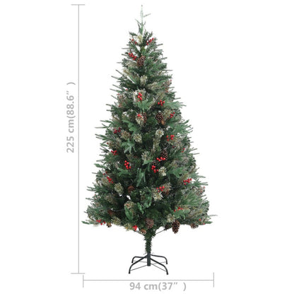 Vidaxl Árbol De Navidad Con Luces Y Piñas Pvc Con Pe Verde 225 Cm_2