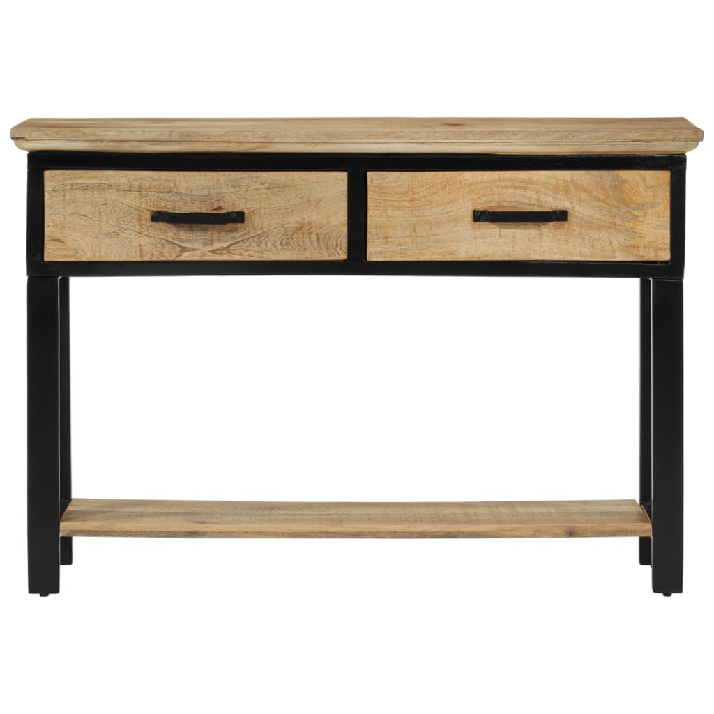 Mesa Consola Madera Maciza De Mango Rugosa 110x30x75 Cm_2