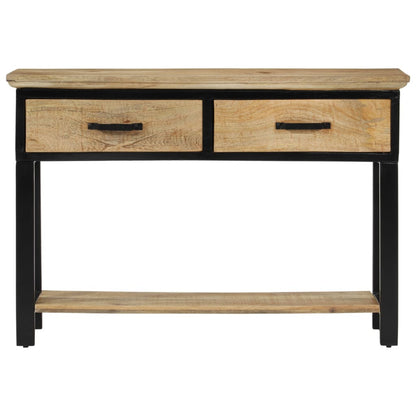 Mesa Consola Madera Maciza De Mango Rugosa 110x30x75 Cm_2