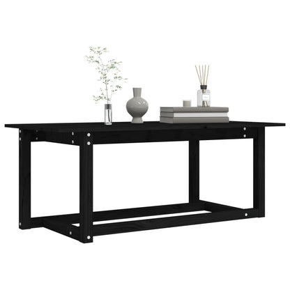 Mesa De Centro De Madera Maciza De Pino Negro 110x55x45 Cm_4