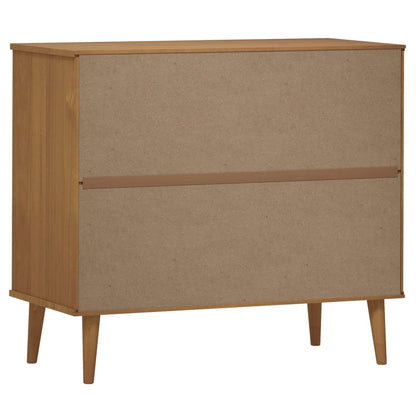 Aparador Molde Madera Maciza De Pino Marrón 90x40x80 Cm_4