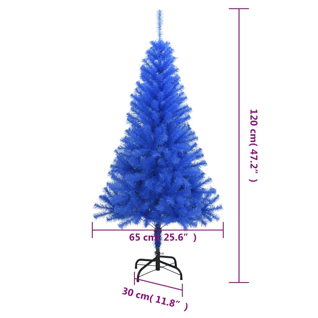 Vidaxl Árbol De Navidad Artificial Con Soporte Pvc Azul 120 Cm_2