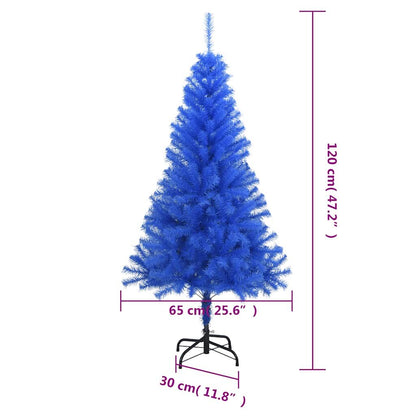 Vidaxl Árbol De Navidad Artificial Con Soporte Pvc Azul 120 Cm_2