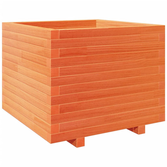 Jardinera Madera Maciza De Pino Marrón Cera 60x60x49,5 Cm_0