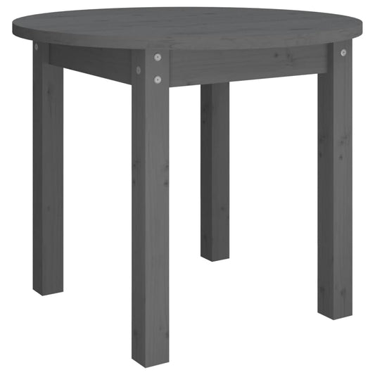 Mesa De Centro De Madera Maciza De Pino Gris Ø 55x45 Cm_0