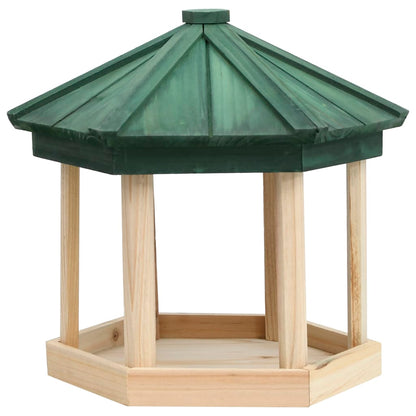 Comedero Para Pájaros Octogonal Madera Maciza De Abeto 33x30 Cm / Vetonek_5