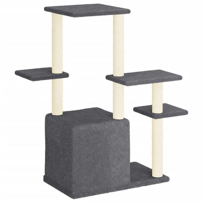Rascador Para Gatos Con Postes De Sisal Gris Oscuro 97,5 Cm_4