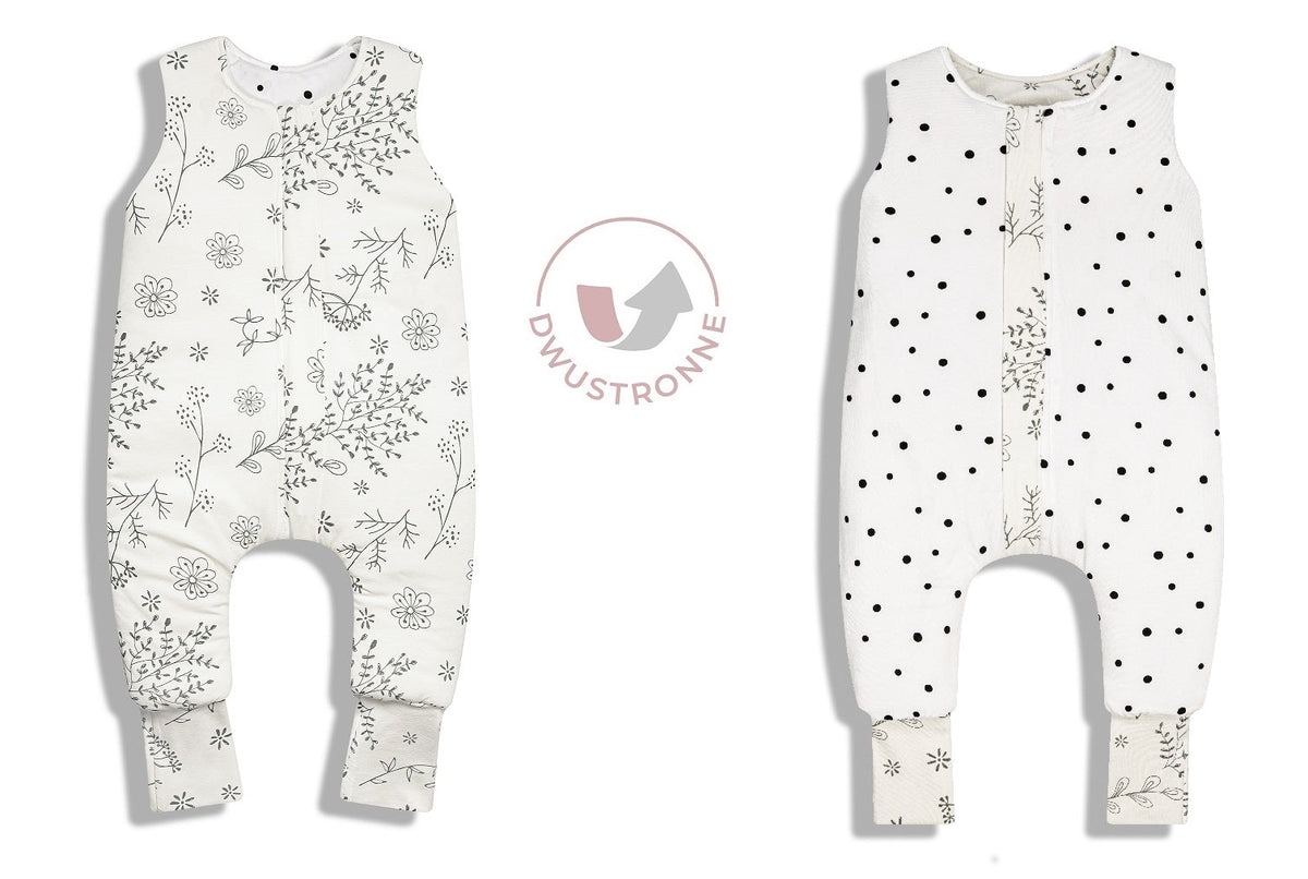 Saco De Dormir Con Pies Reversible T-xs Jersey Algodón Dots-bloom_0