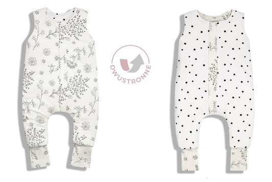 Saco De Dormir Con Pies Reversible T-xs Jersey Algodón Dots-bloom_0