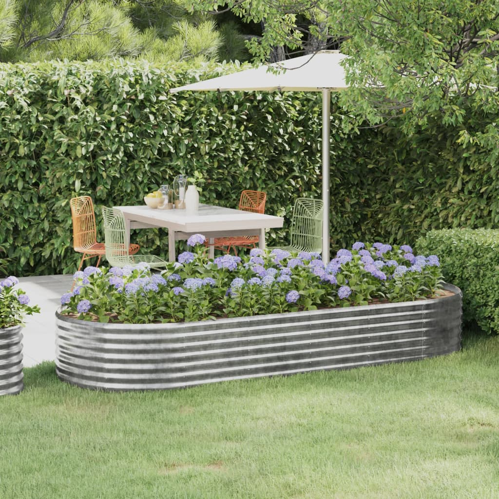 Jardinera Arriate Acero Galvanizado Plata 249x100x36 Cm_1