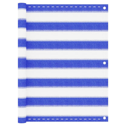 Vidaxl Toldo Para Balcón Hdpe Azul Y Blanco 75x300 Cm_0