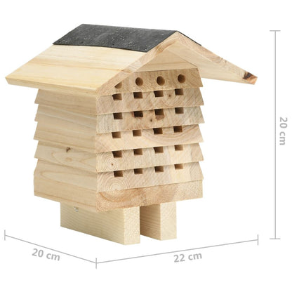 Vidaxl Hotel Para Abejas De Madera Maciza De Abeto 22x20x20 Cm_2