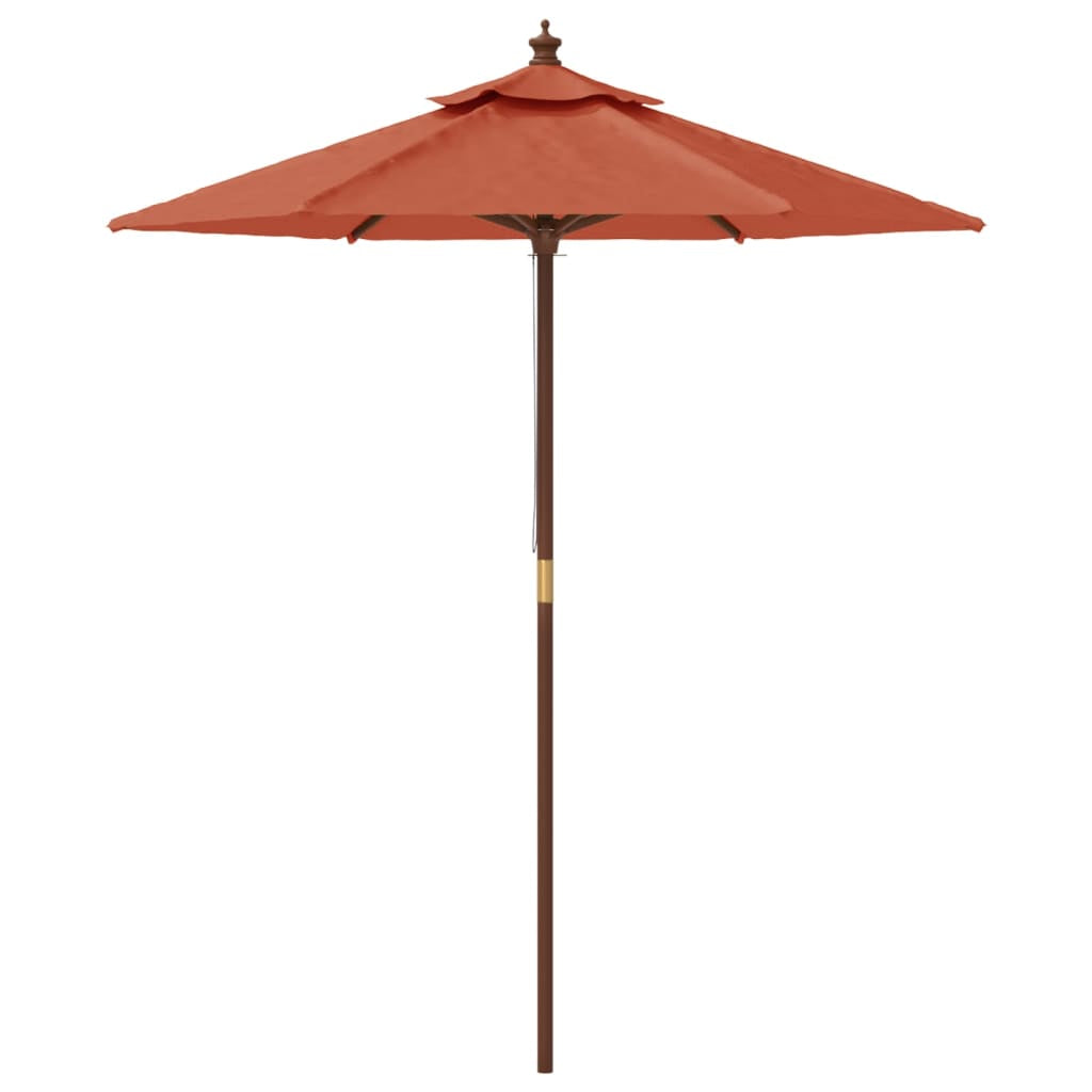 Vidaxl Sombrilla De Jardín Con Poste De Madera Terracota 196x231 Cm_3