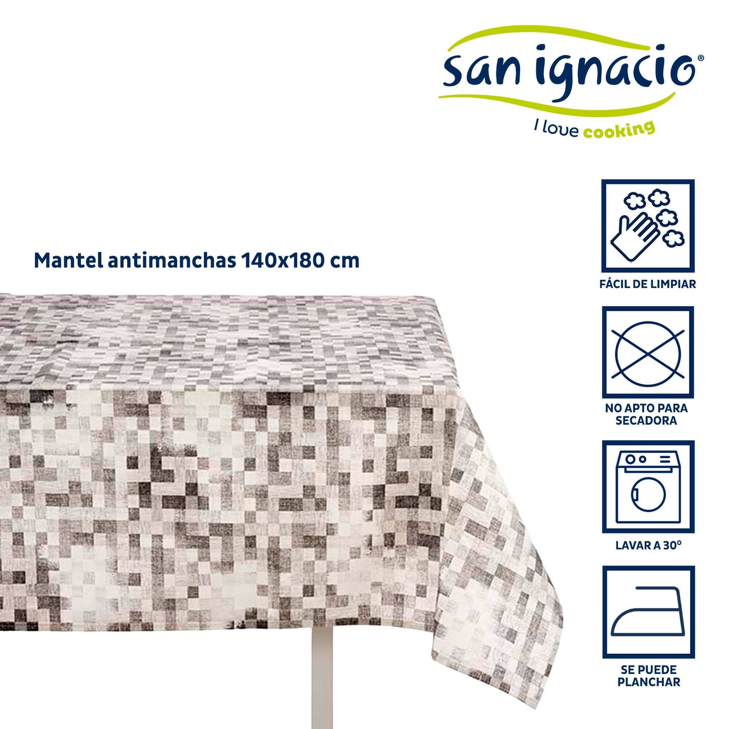 Mantel Loneta Antimanchas 140x180cm Cuad Colección Kinvara