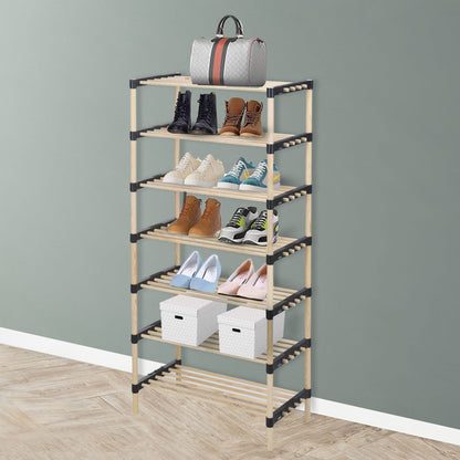 Well Home Zapatero De 7 Estantes En Madera Y Metal H.110cm