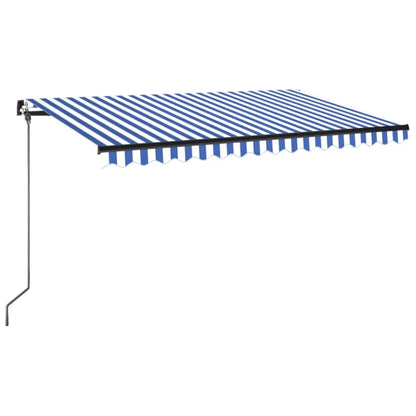 Toldo Retráctil Manual Azul Y Blanco 400x350 Cm_0