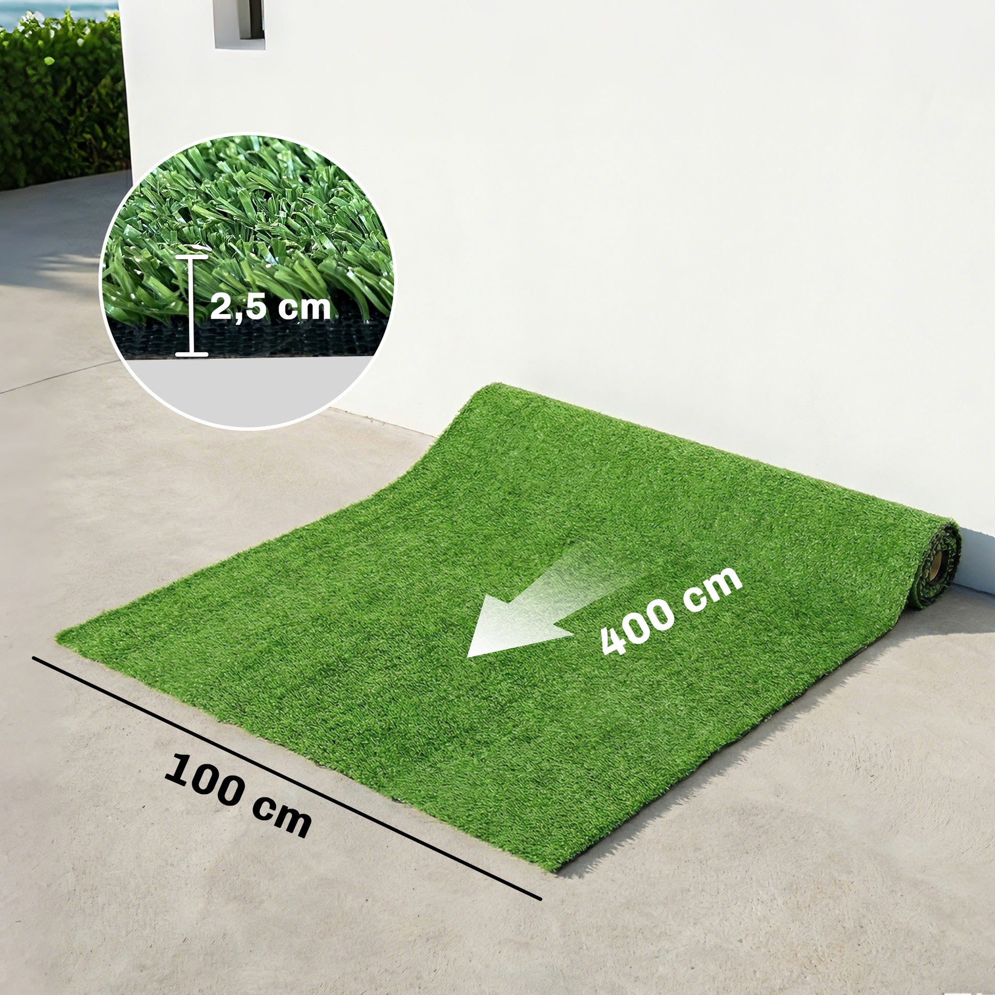 Outsunny Césped Artificial 1m X 4m Altura De Hierba 10 Mm Auto-drenaje Verde_2