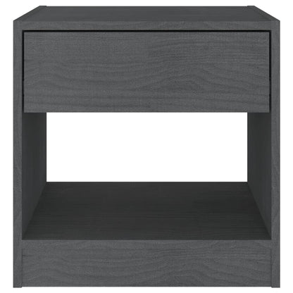 Mesitas De Noche 2 Uds Madera Maciza De Pino Gris 40x31x40 Cm_4
