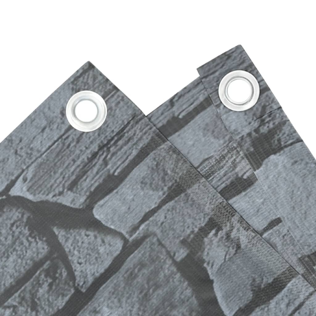Pantalla De Privacidad De Balcón Pvc Look Piedra Gris 600x90 Cm / Vetonek_4