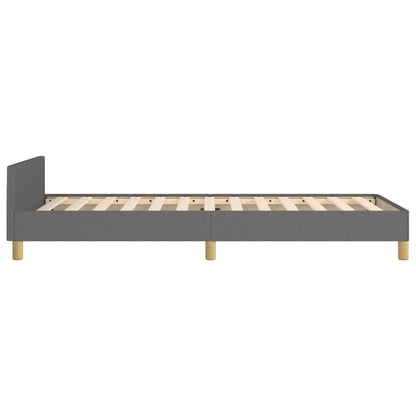 Estructura De Cama Con Cabecero De Tela Gris Oscuro 90x190 Cm / Vetonek_0