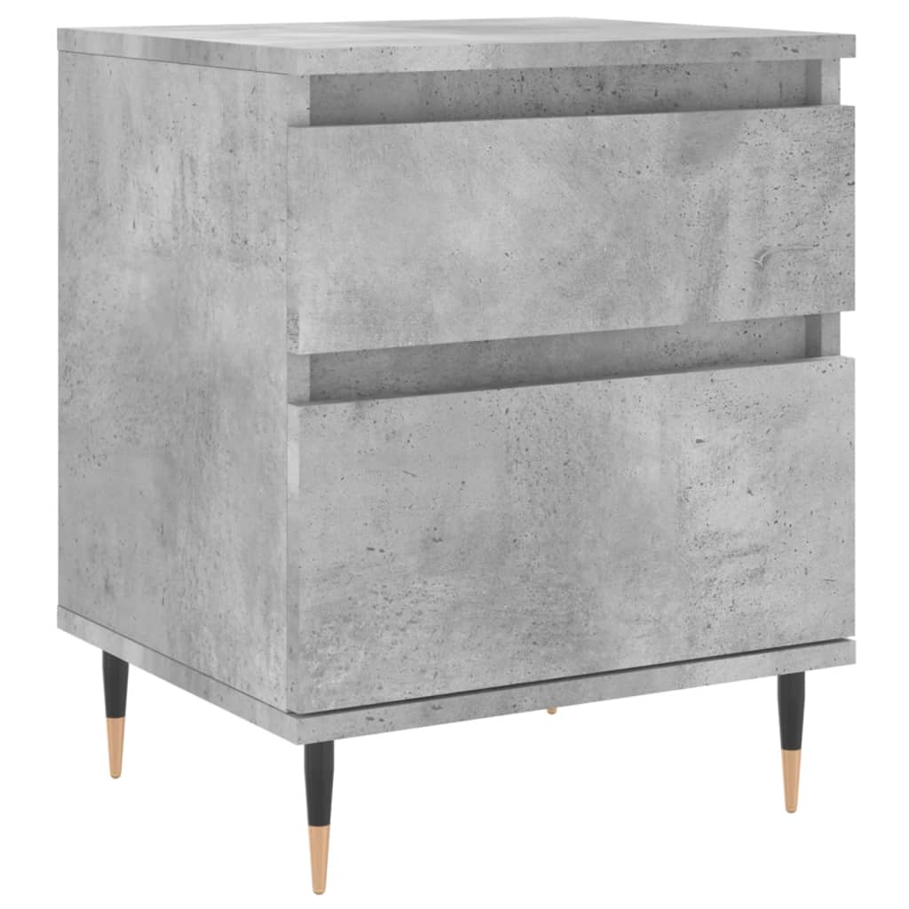 Mesita De Noche Madera De Ingeniería Gris Hormigón 40x35x50 Cm_0