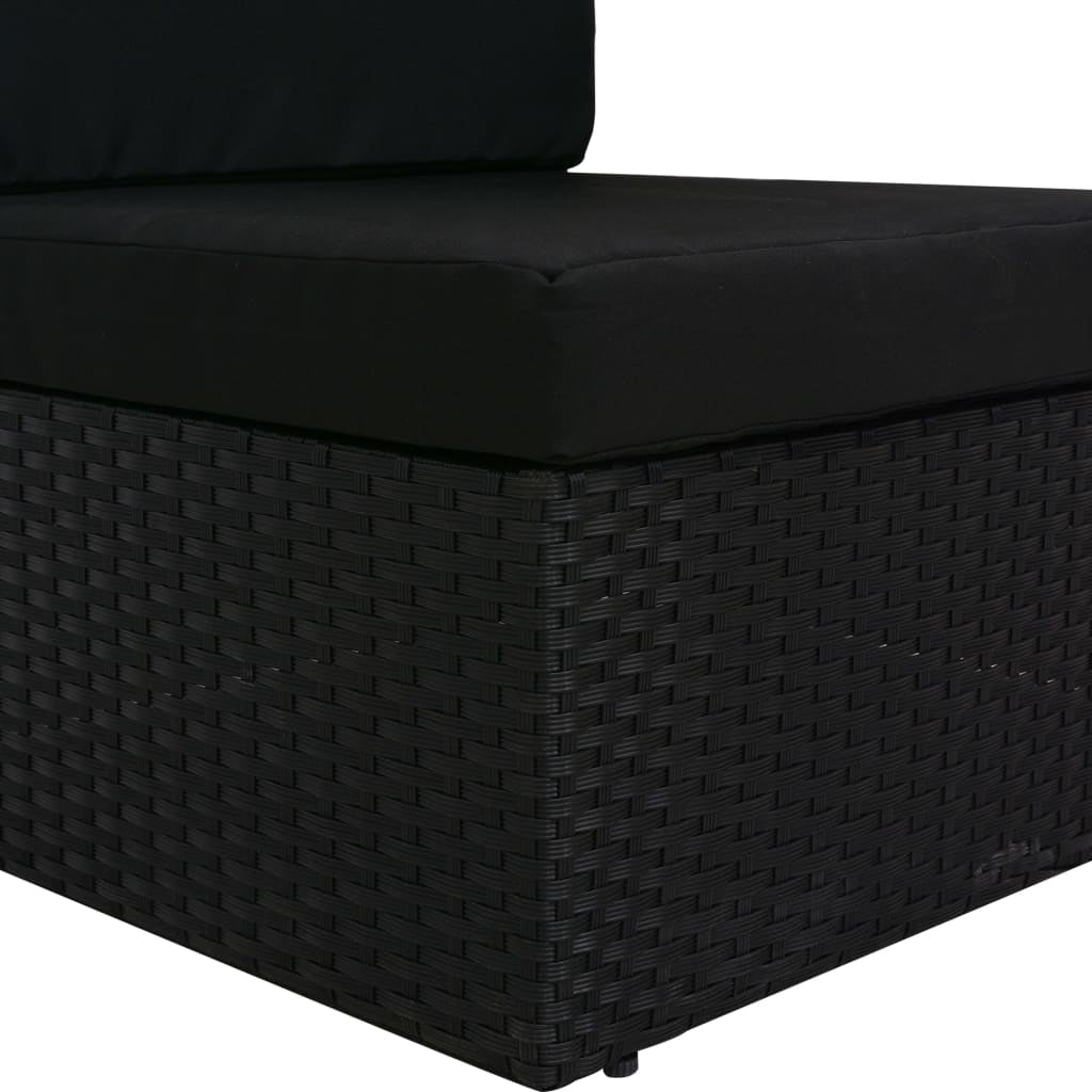 Vidaxl Sofá Seccional Esquina Reposabrazos Izquierdo Ratán Pe Negro_4