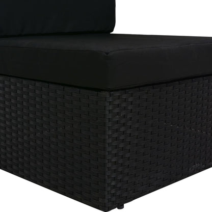 Vidaxl Sofá Seccional Esquina Reposabrazos Izquierdo Ratán Pe Negro_4