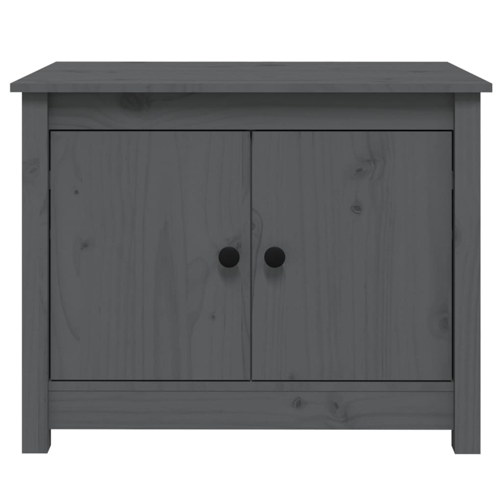 Mesa De Centro De Madera Maciza De Pino Gris 71x49x55 Cm_4