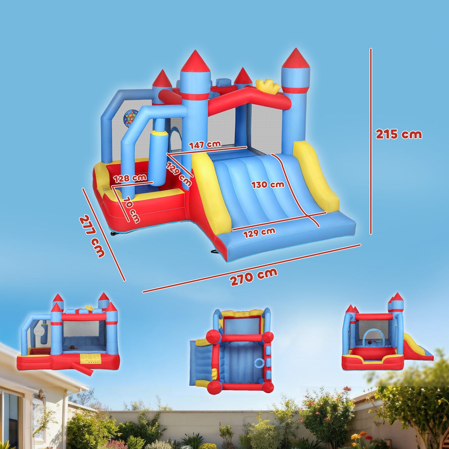 Aiyaplay Castillo Hinchable Para Niños Con Soplador Tobogán Trampolín Pilar_2