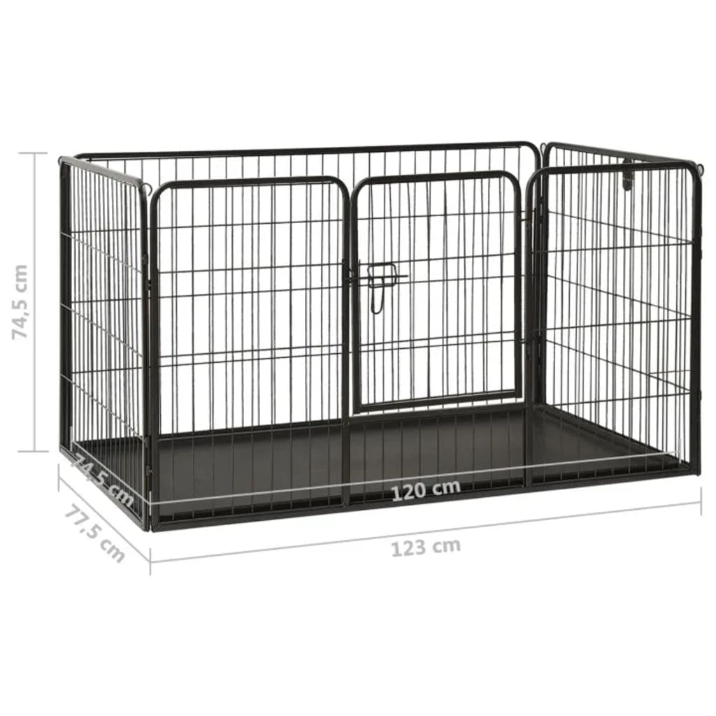 Vidaxl Corral Para Perros Cachorros Acero 123x77,5x74,5 Cm_2