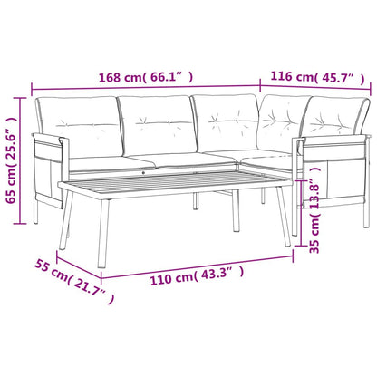 Vidaxl Juego De Muebles De Jardín 2 Piezas Acero Gris Antracita_2