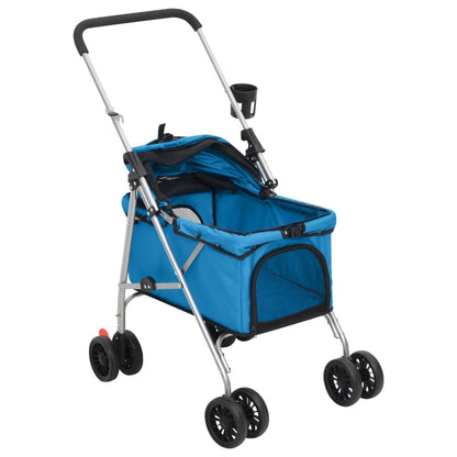 Vidaxl Cochecito Para Perros Plegable Tela Oxford Azul 76x50x100 Cm_4