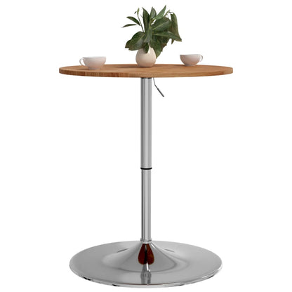 Mesa Alta De Madera Maciza Roble Marrón Claro Ø60x89,5 Cm_2