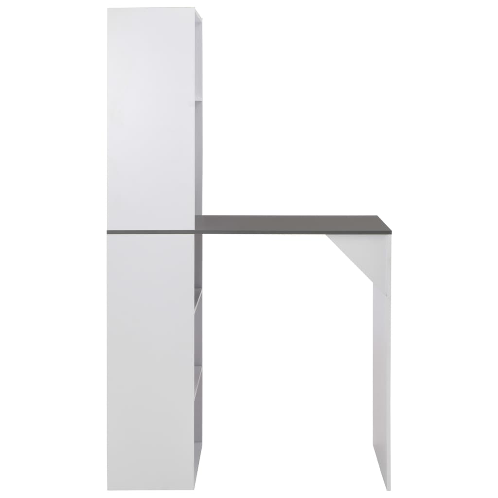 Mesa Alta De Bar Con Armario Blanca 115x59x200 Cm_0