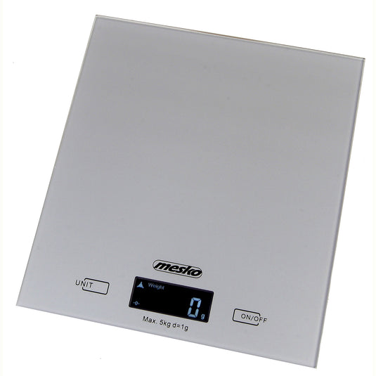 Báscula De Cocina Digital Extraplana, Plataforma Vidrio, Precisión 1gr Hasta 5 Kg, Función Tara Mesko Ms3145 Gris_0