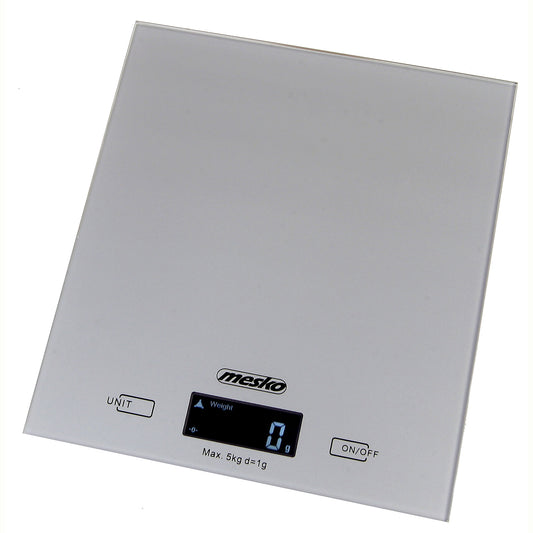 Báscula De Cocina Digital Extraplana, Plataforma Vidrio, Precisión 1gr Hasta 5 Kg, Función Tara Mesko Ms3145 Gris_0