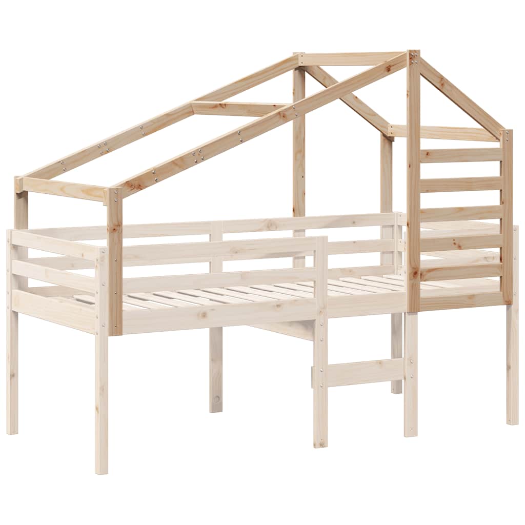 Techo De Cama Infantil Madera Maciza Pino 198x97x113 Cm_2
