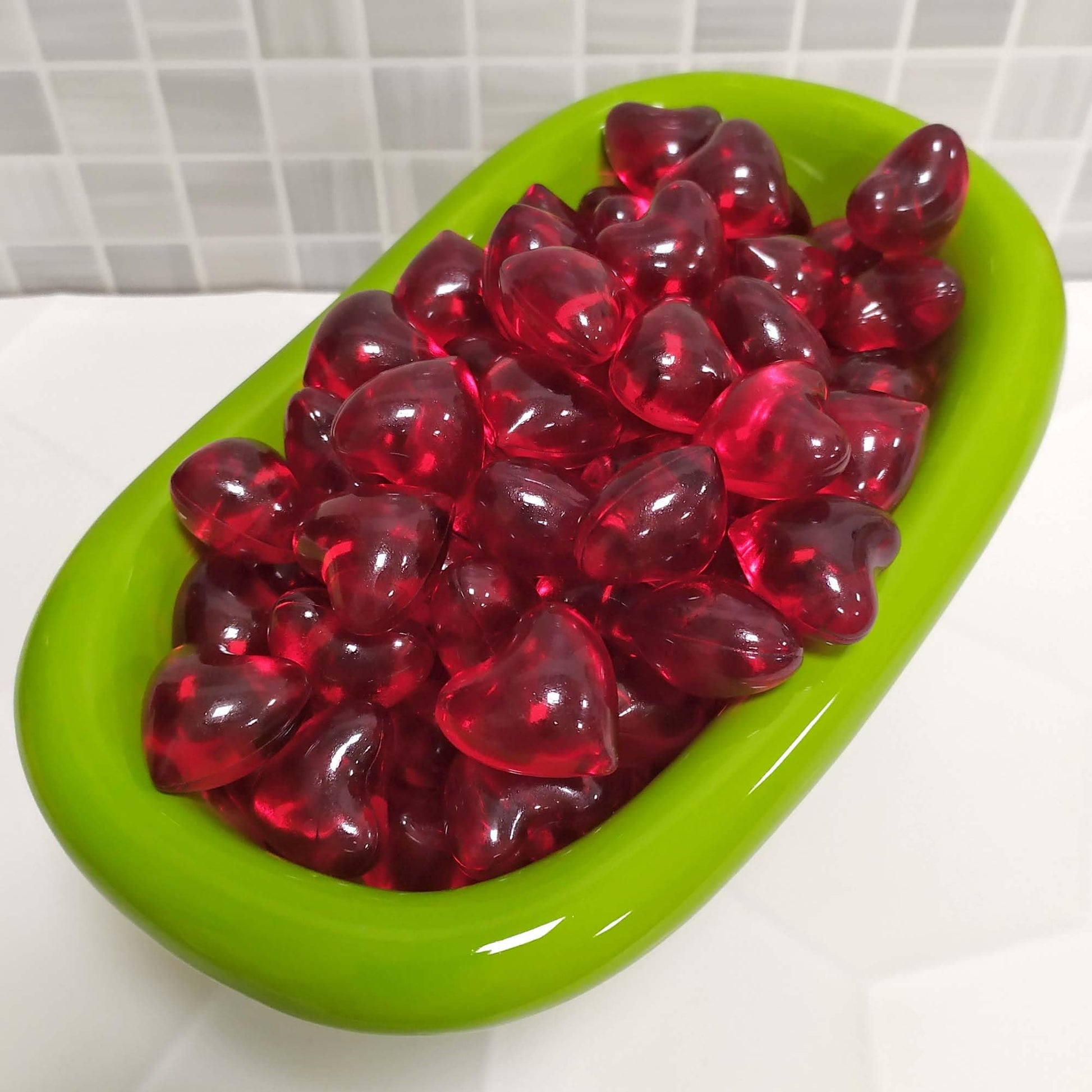 Pack Regalo 12 Perlas Baño En Forma De Corazón - Con Aceite De Soja - Hidrata, Suaviza Y Perfuma La Piel - Aroma Fresas_5