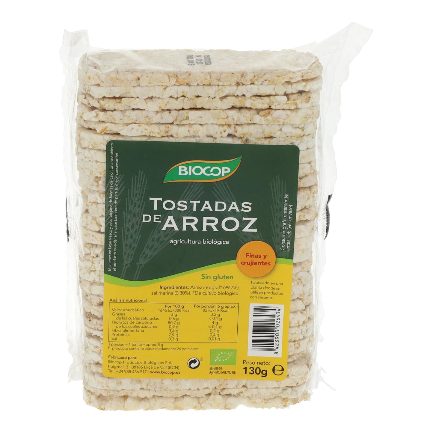 Tostadas Arroz Biocop, 130 g
