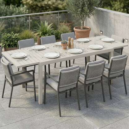 Outsunny Mesa De Jardín Extensible De Aluminio 150/225x85x75 Cm Blanco_1