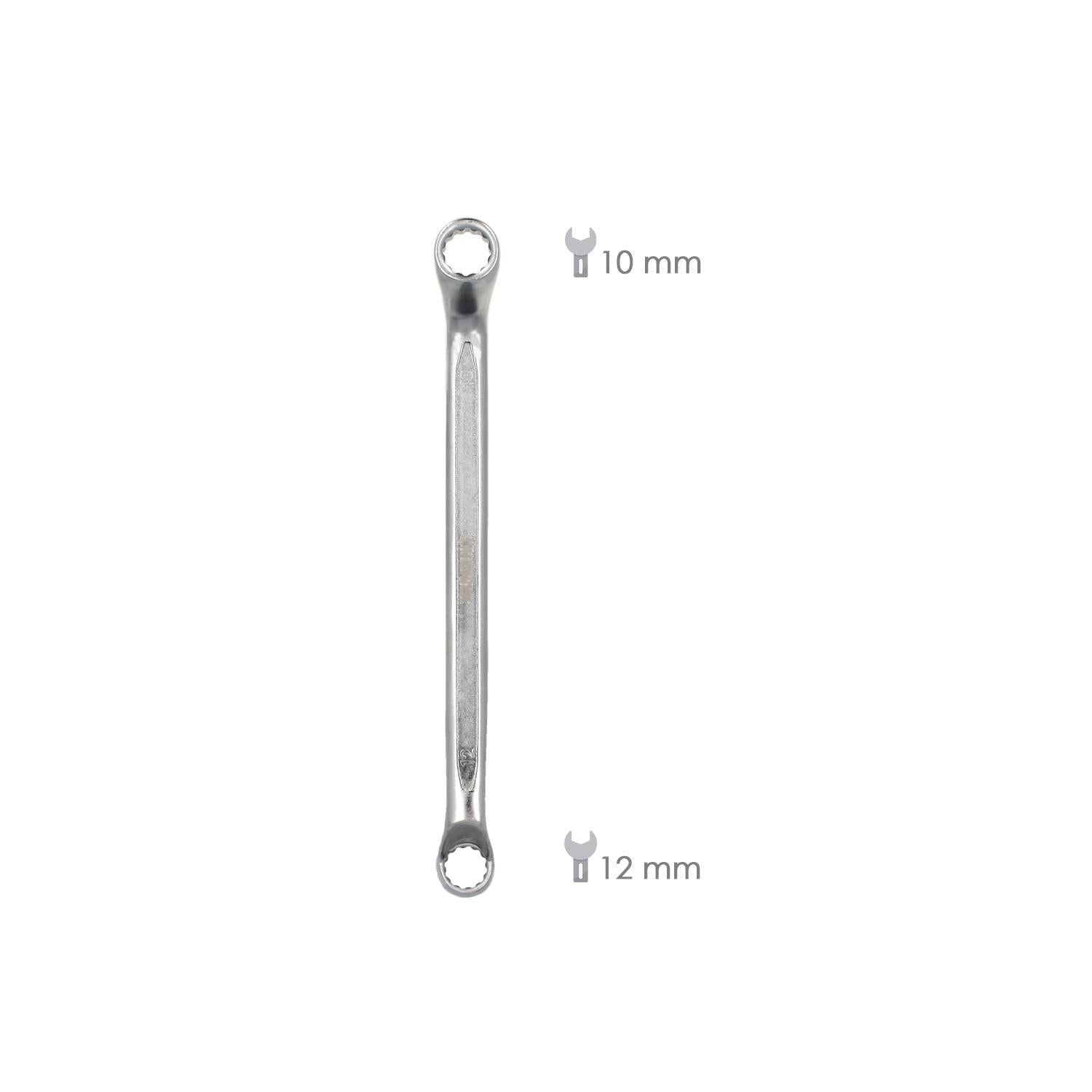 Llave Estrella Acodada Plus Acero Cromo Vanadio 12x13 Din 838. Llave Doble Boca Acodada, Llave Fija Estrella Acodada_1