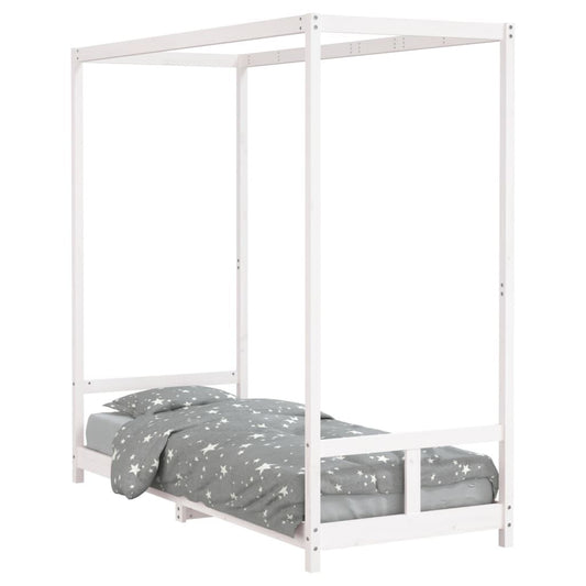 Vidaxl Estructura De Cama Para Niños Madera De Pino Blanco 80x200 Cm_0